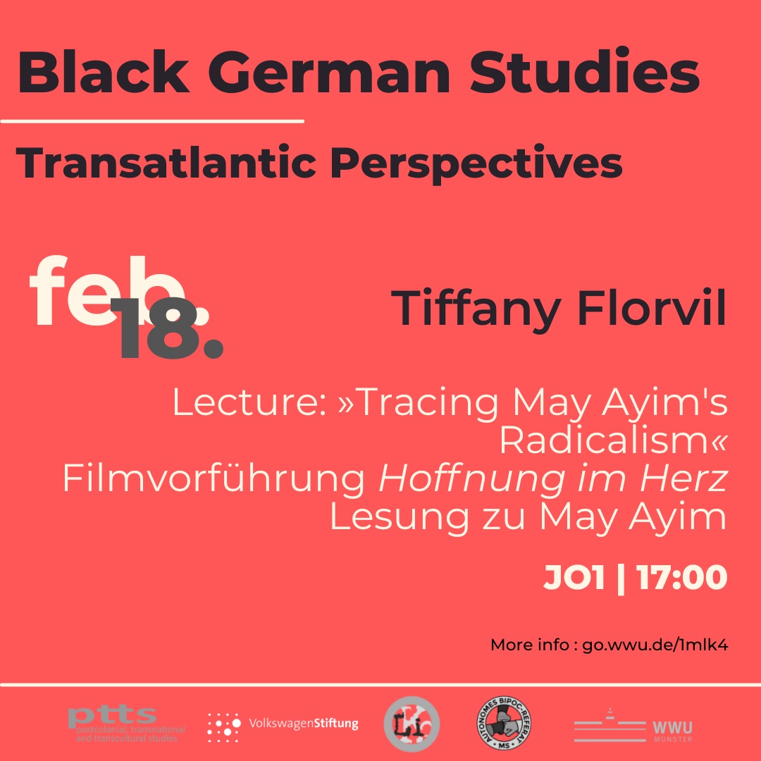 Ein Abend zu May Ayim mit dem Vortrag »Tracing May Ayim’s Radicalism« von Tiffany Florvil